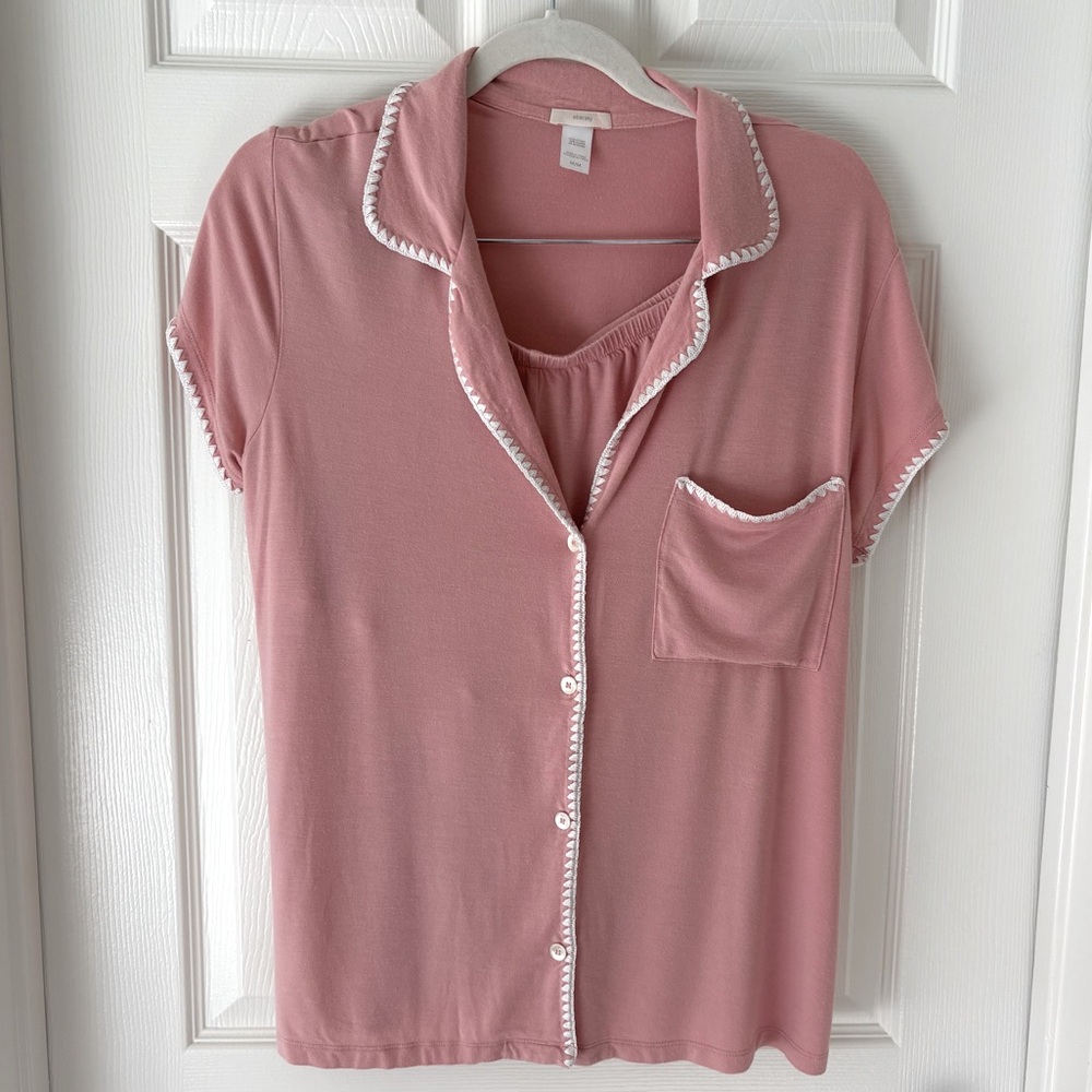 Eberjey Women's Frida Shortie Pajama Set Blush Pink Medium M